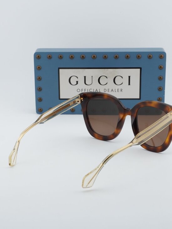 Gucci GG0564SN 002 Cat Eye Sunglasses - Havana / Brown Gucci Cat Eye-Frame Acetate Sunglasses Havana Crystal Brown  main image 3